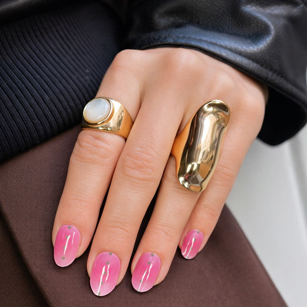 Aura Pop Maniac Nails gellak stickers Manicure Nail Pink Dot hand