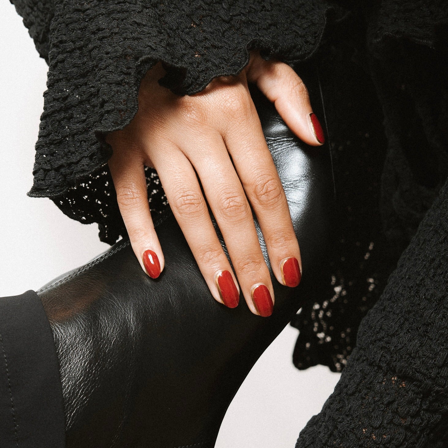 Bordeaux Blink Maniac Nails gellak stickers Manicure Nail Art Red Gold boot