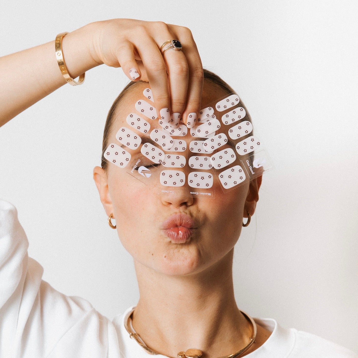 Dot Daisy Maniac Nails gellak stickers Manicure flowers pink red white sheets