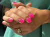 Gaga Pink Maniac Nails Gellak Stickers Hot Neon Pink Manicure green shirt