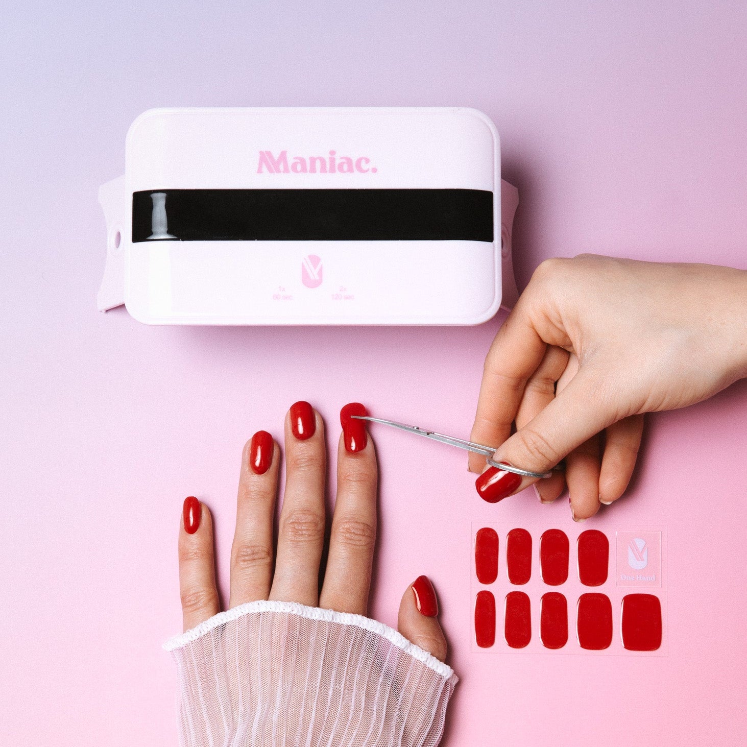 Rode gellak stickers Manicure gellak lamp