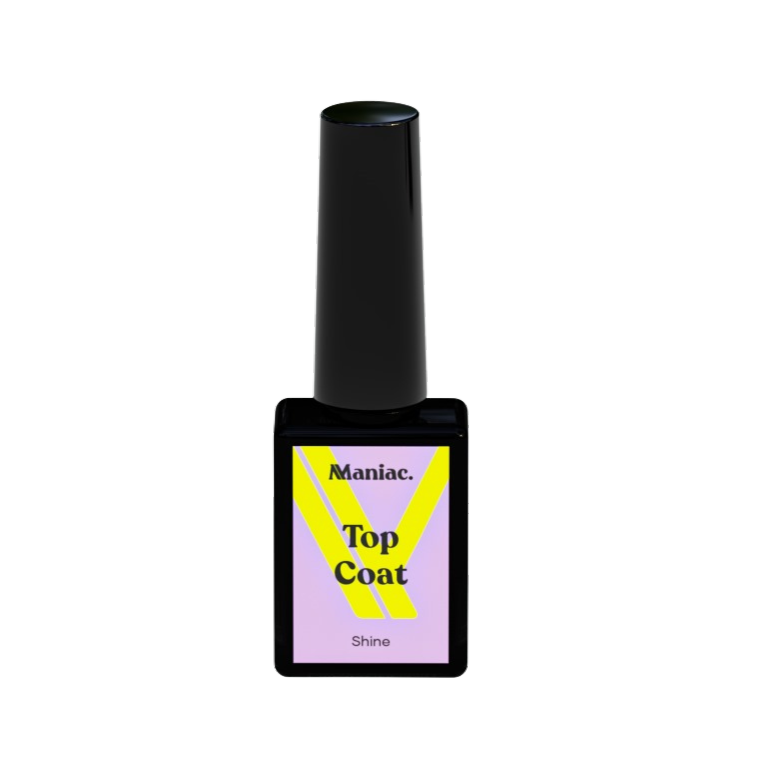 Top Coat shine Maniac Nails for a gloss look on top of the nails shine look