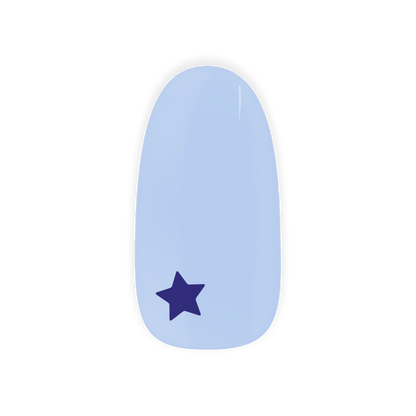 Blue Wish gel nail sticker by Maniac Nails, single nail design swatch