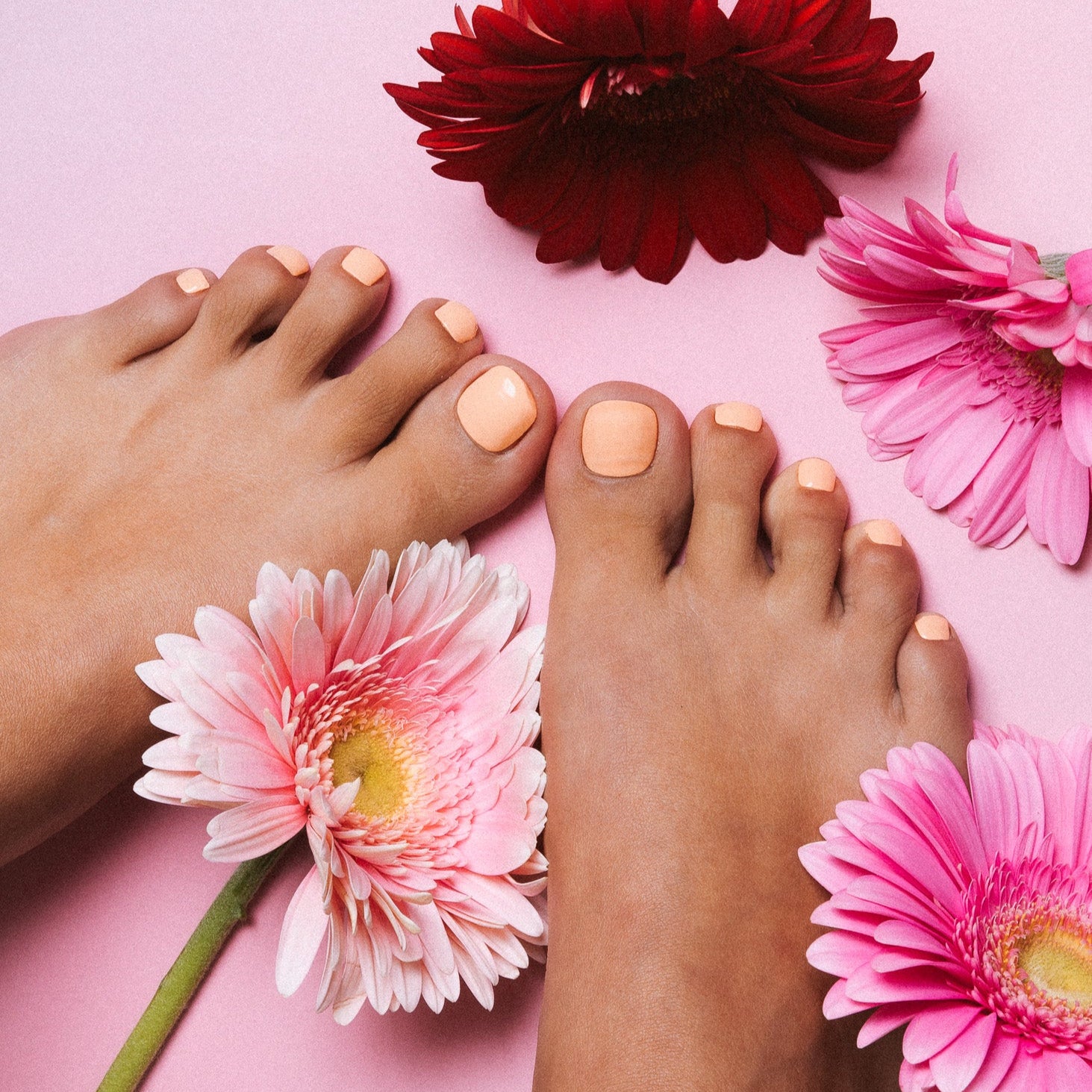Candy Coral nails bloemen flowers