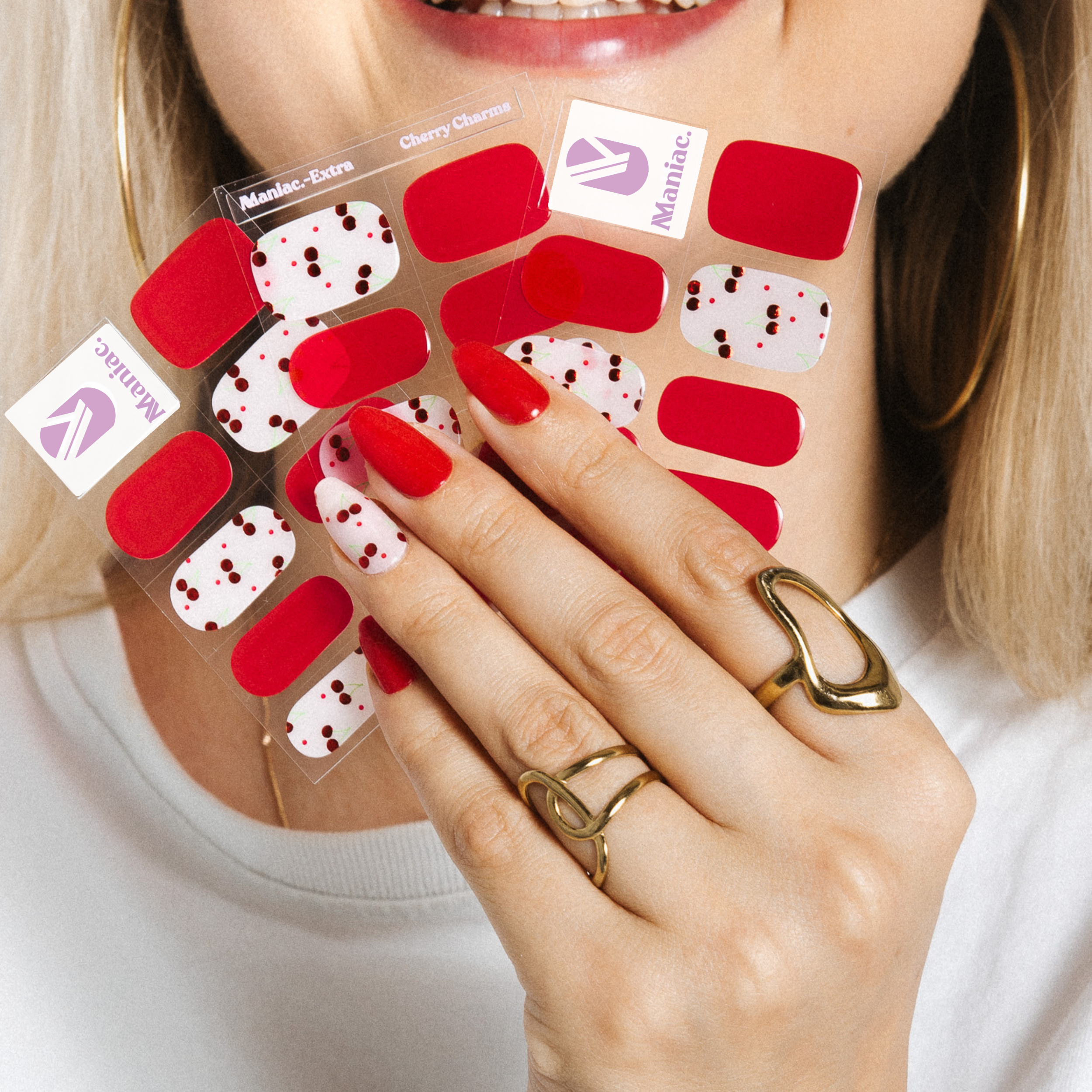 Cherry Charms 3 sheets golden rings smile 