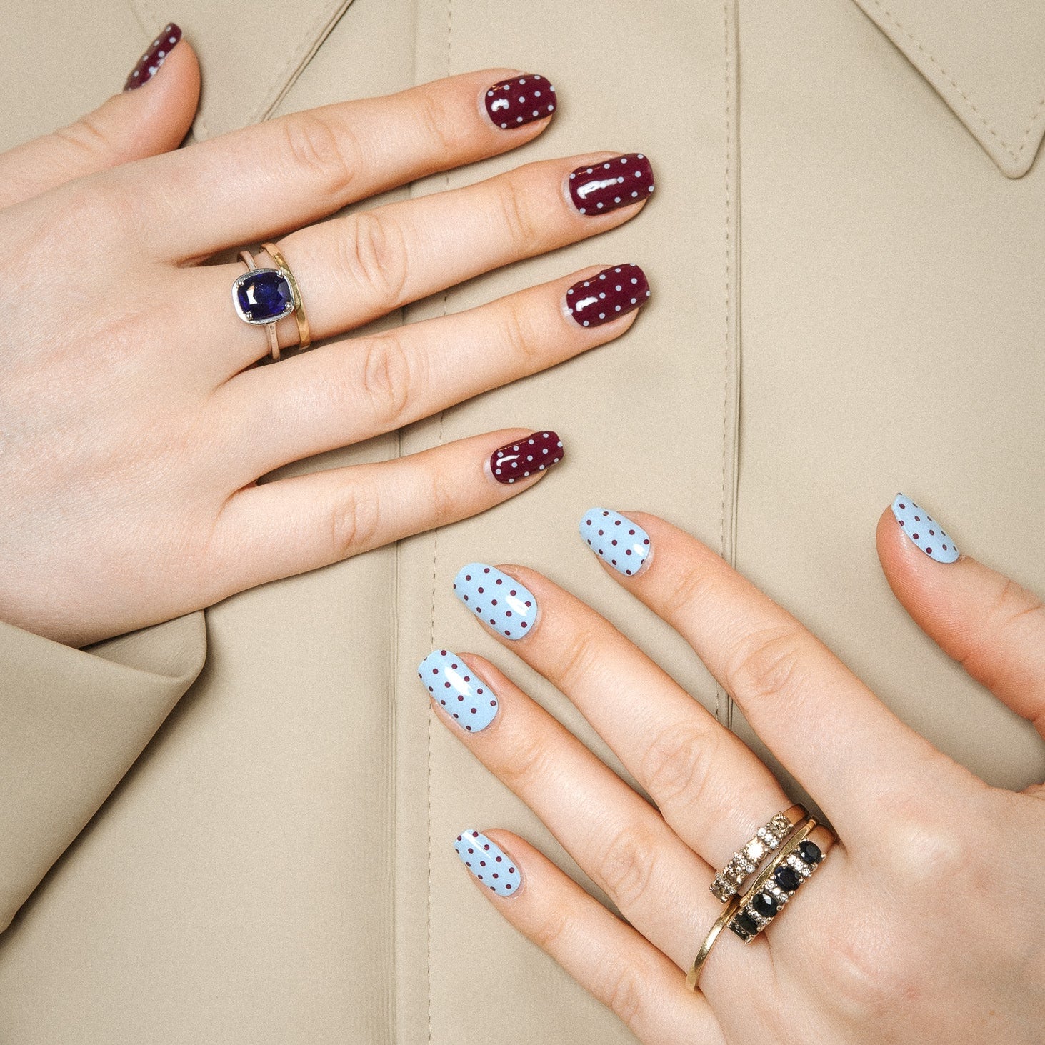 Coffee Confetti Manicure Maniac Nails Gellak Stickers 2 Hands Gold Rings