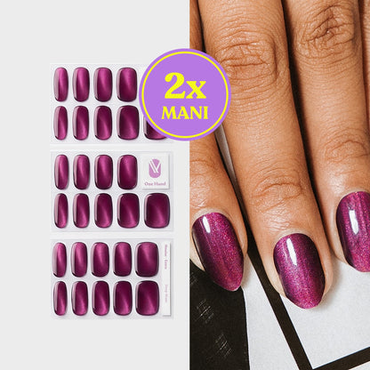 Deep Muse gel nail strips for 2 manicures, sticker sheets and result on nails | Maniac Nails