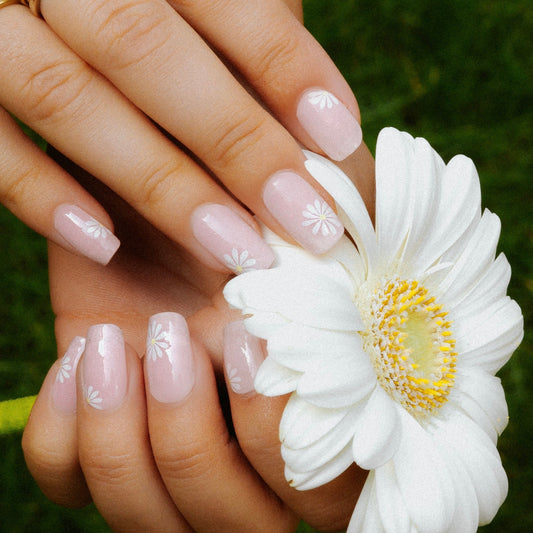 Floral Fling Maniac gellak stickers Manicure white yellow Neutral flower