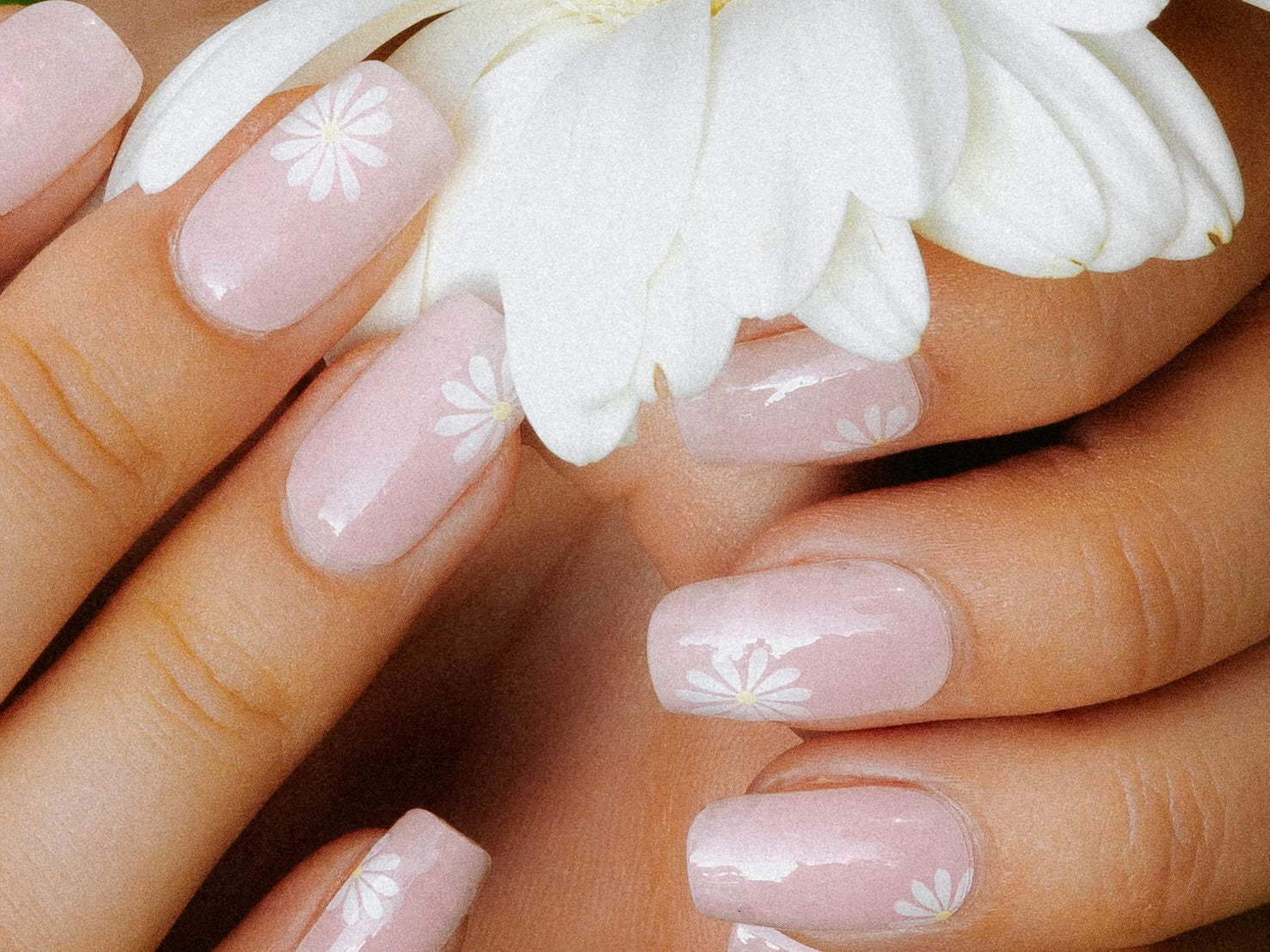 Floral Fling Maniac gellak stickers Manicure white yellow Neutral flower