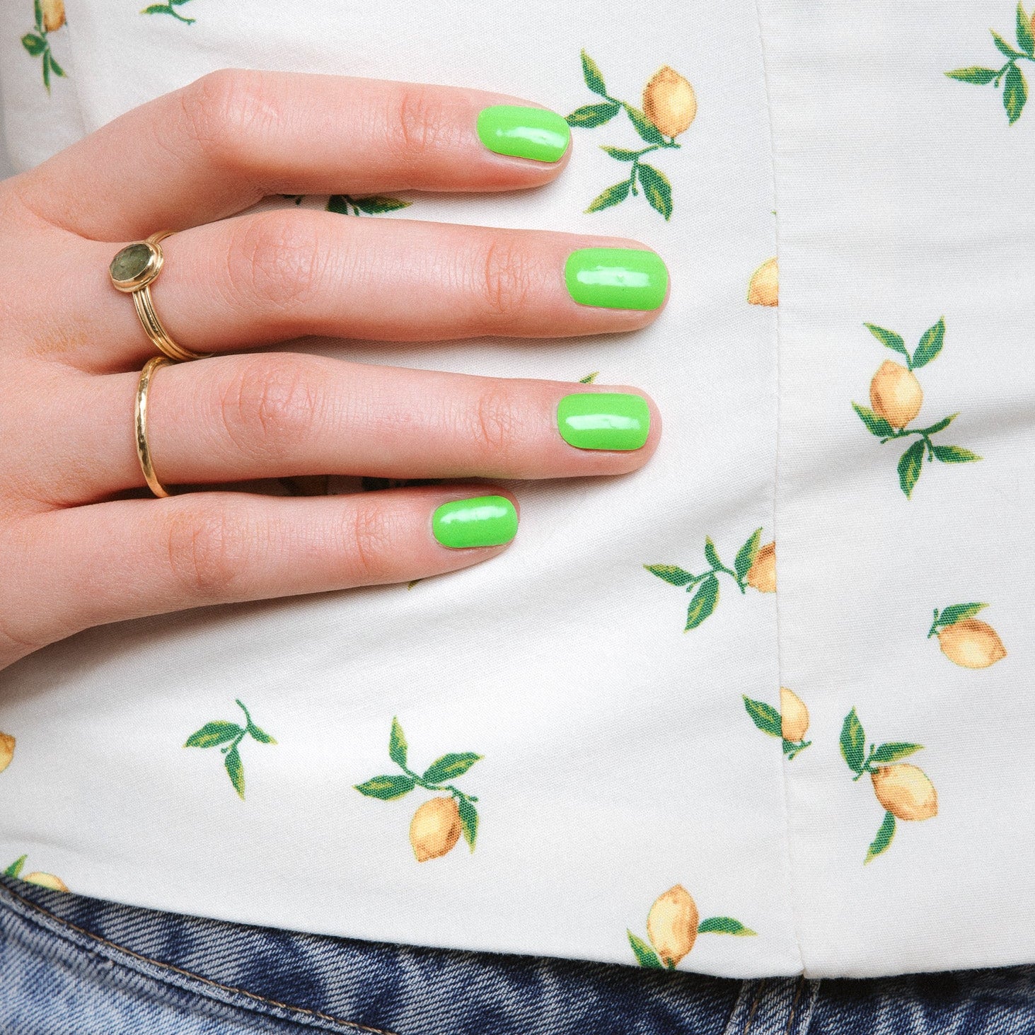 Georgia Green Maniac Nails Gellak Stickers Gold Rings Lemon Top
