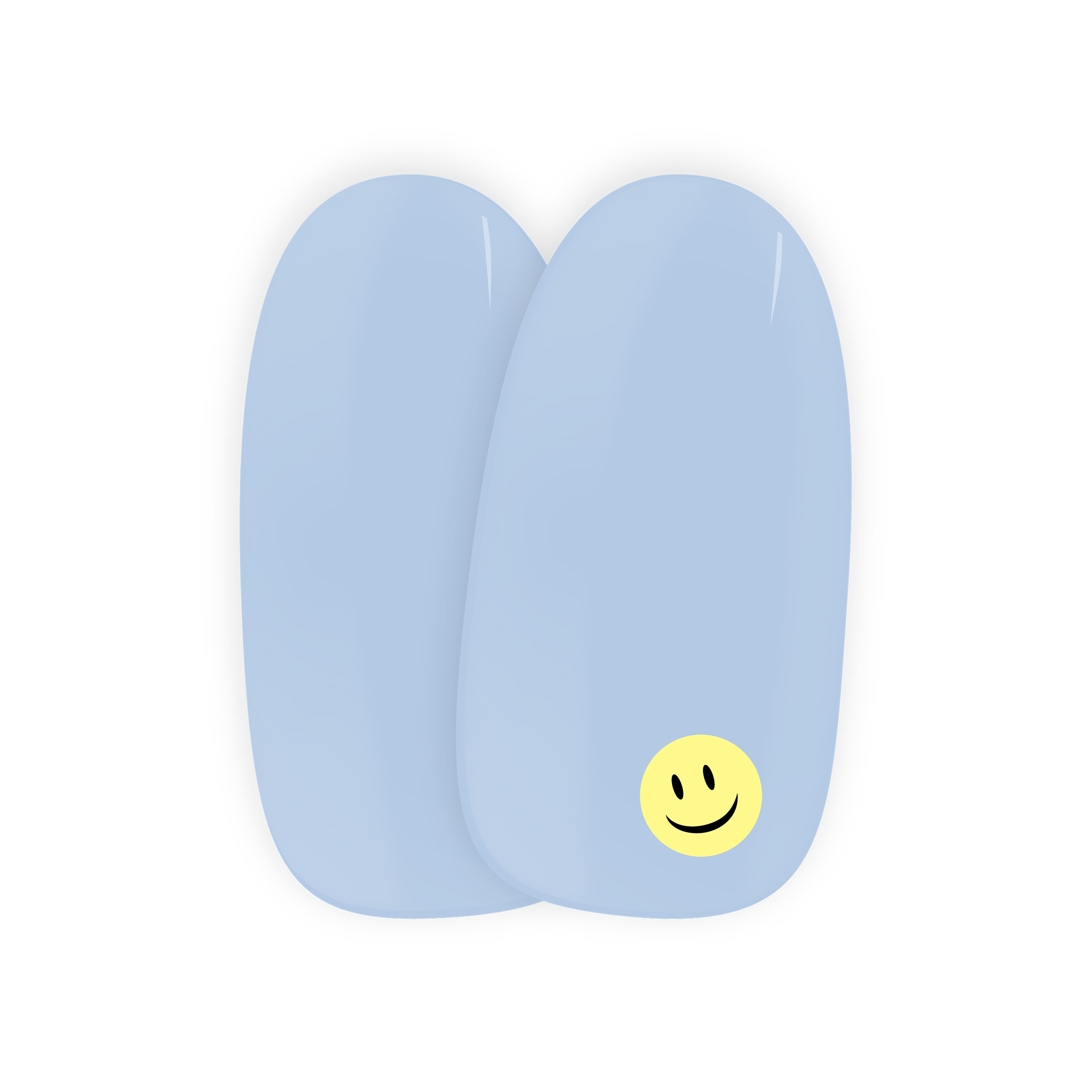 Good Vibes Only nail art stickers by Maniac Nails, soft sky blue gel nail stickers with smiley face