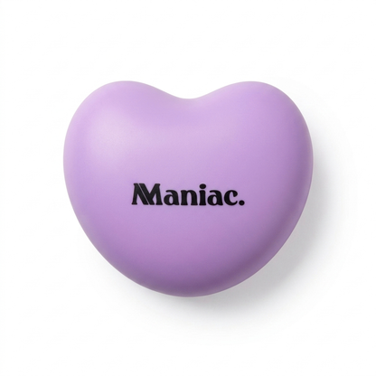 Rechargeable LED Nail Lamp by Maniac Nails, lilac heart shaped cordless nail lamp seen from above