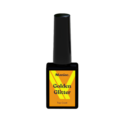 Maniac golden glitter top coat