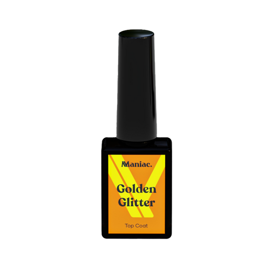 Maniac golden glitter top coat