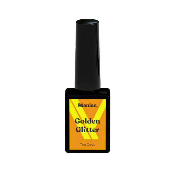 Maniac golden glitter top coat