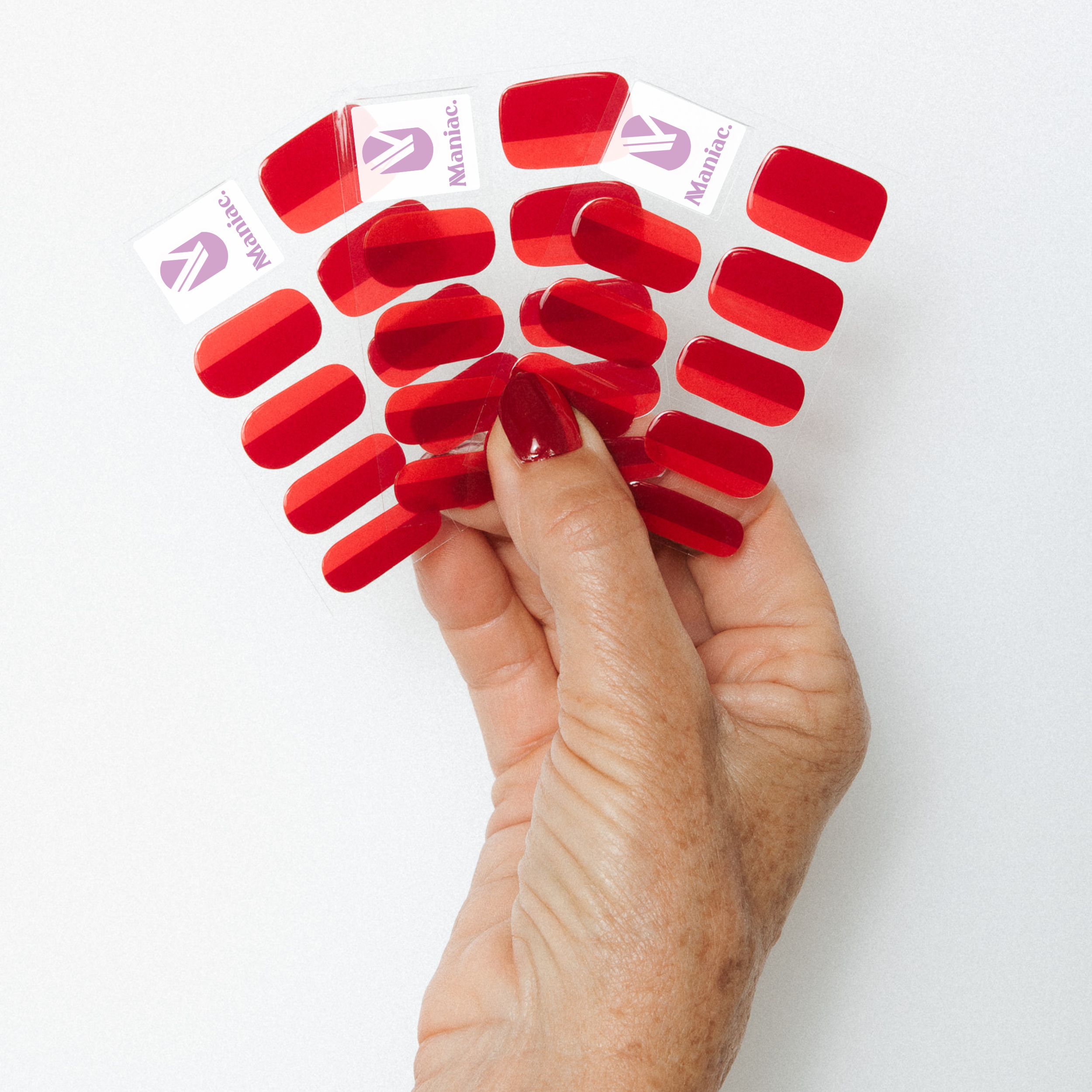 OnFire 3 Sheets Red Nails Hand