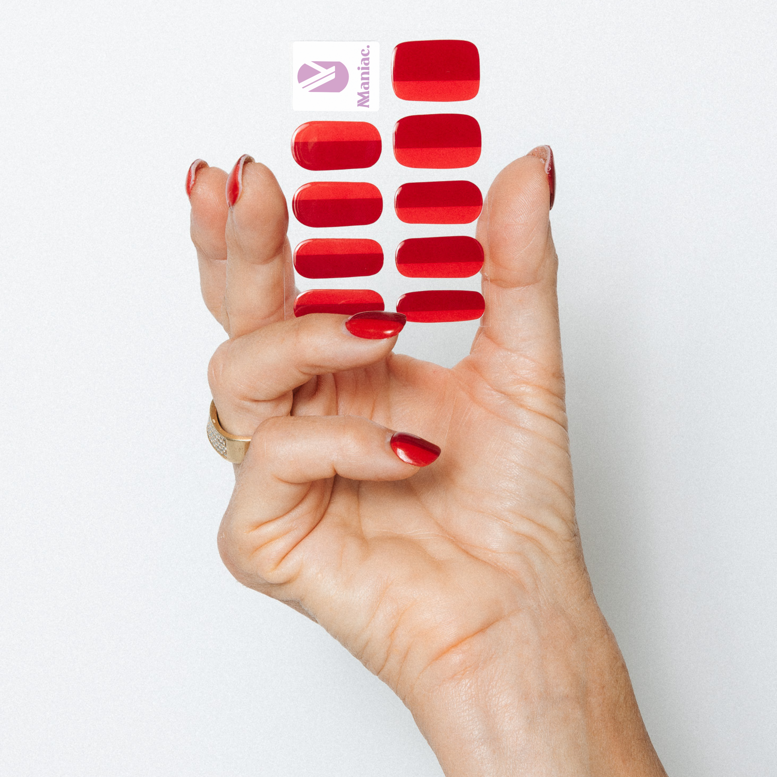 OnFire Red Nails 1 Sheet hand