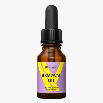 Removal Oil Maniac Nails Removal Oil for gellak stickers with purple yellow stripes 