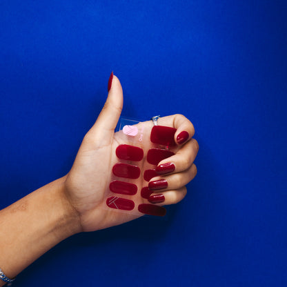 Rita Red gel nail stickers sheet by Maniac Nails