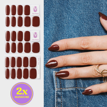 Ruby Red gellak stickers voor 2 manicures, stickervellen en resultaat op de nagels | Maniac Nails