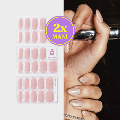 Silky by Vedder & Vedder gel nail strips for 2 manicures, sticker sheets and result on nails | Maniac Nails