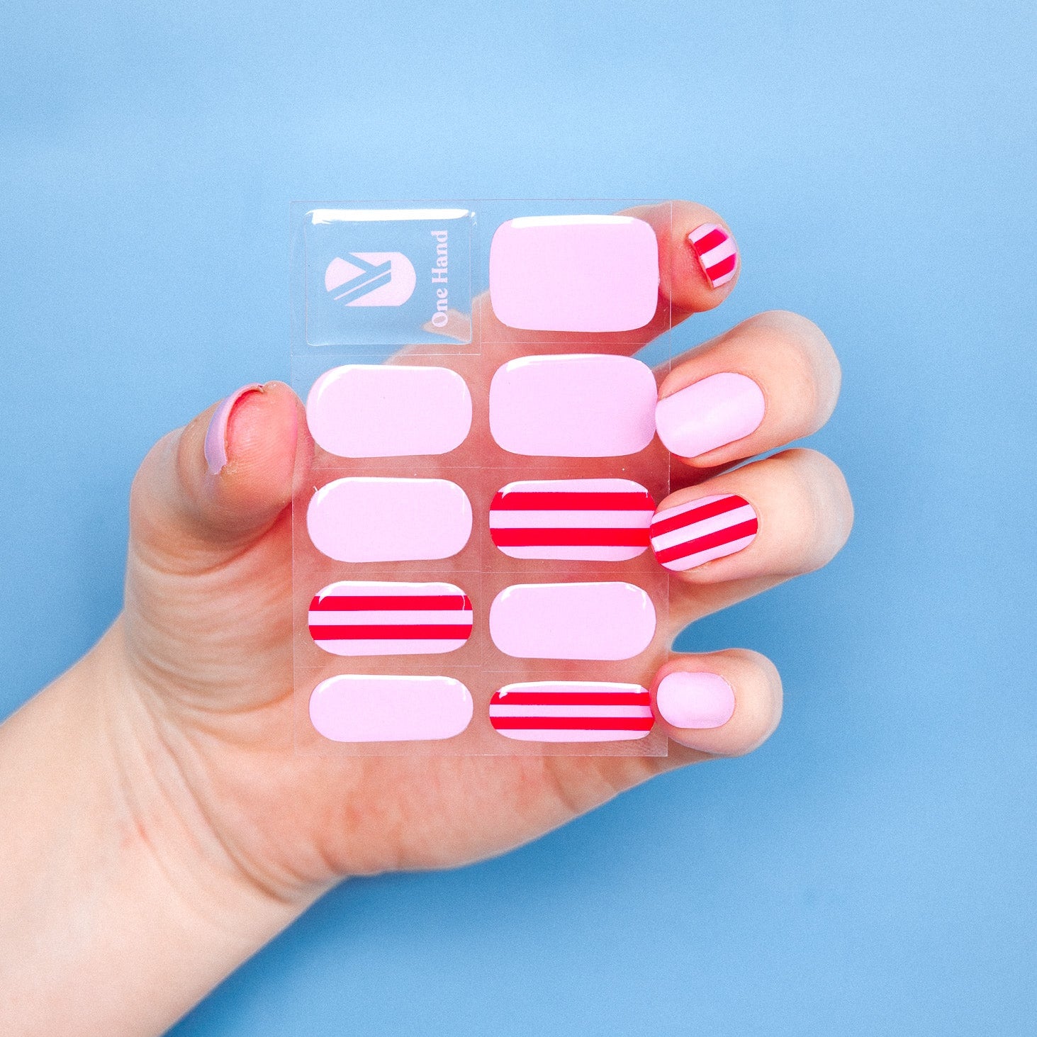Suzy's Candy Maniac Nails Gellak Stickers Pink Stripes Manicure Nail Art 1 Sheet