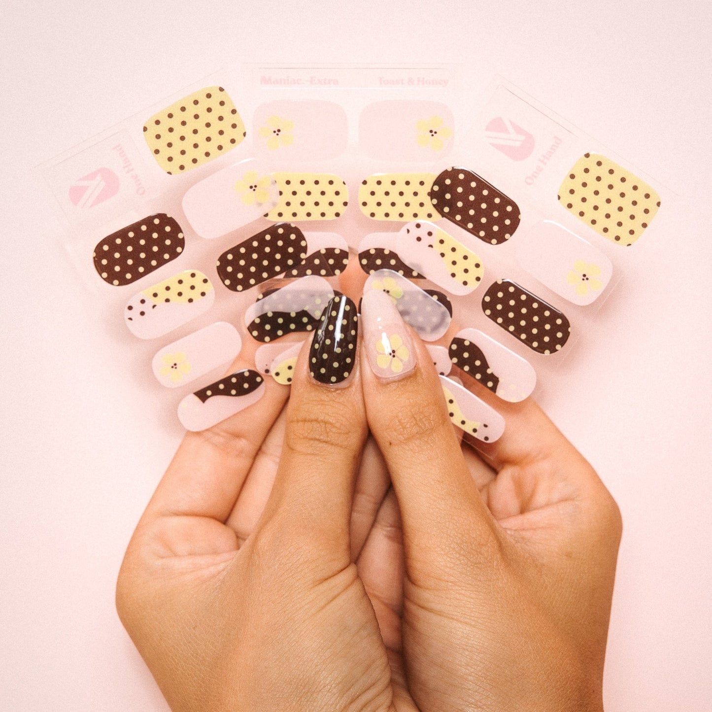 Toast and Honey nail sticker sheets by Maniac Nails, easy salon quality gel nails at home
