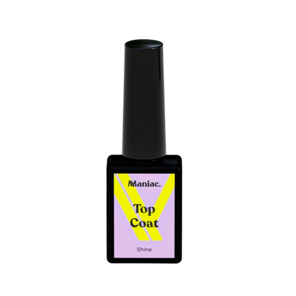 Top Coat shine Maniac Nails for a gloss look on top of the nails shine look