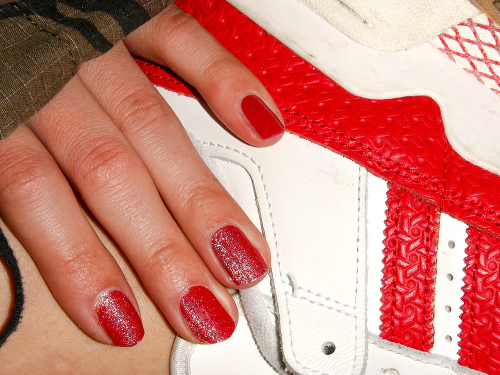 Galaxy Maniac Nails gellak sticker Manicure Nail Art Red glas sneakers