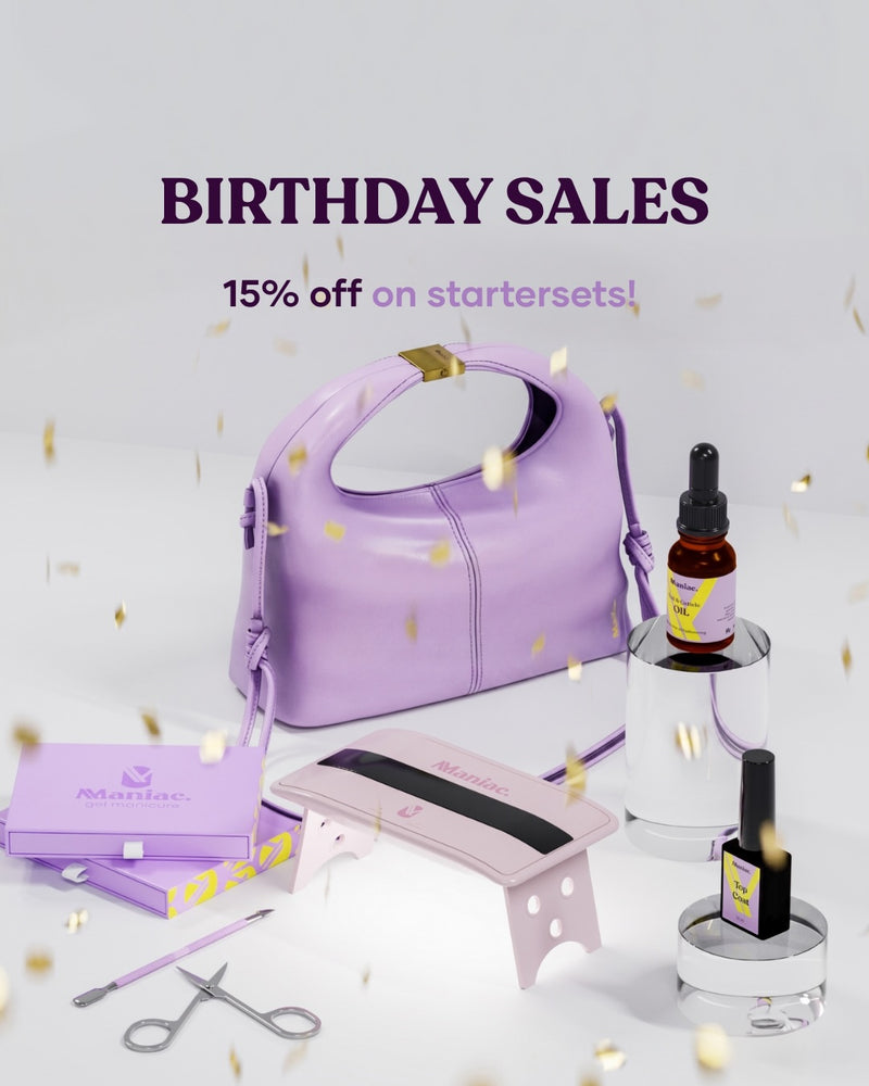 🎉 Starter Sets are 15% OFF! 💜

The perfect time to start your Maniac journey! ✨

Everything you need for a salon quality manicure at home, now with 15% off for our Birthday Month. 🥳

Shop yours today before the offer ends!