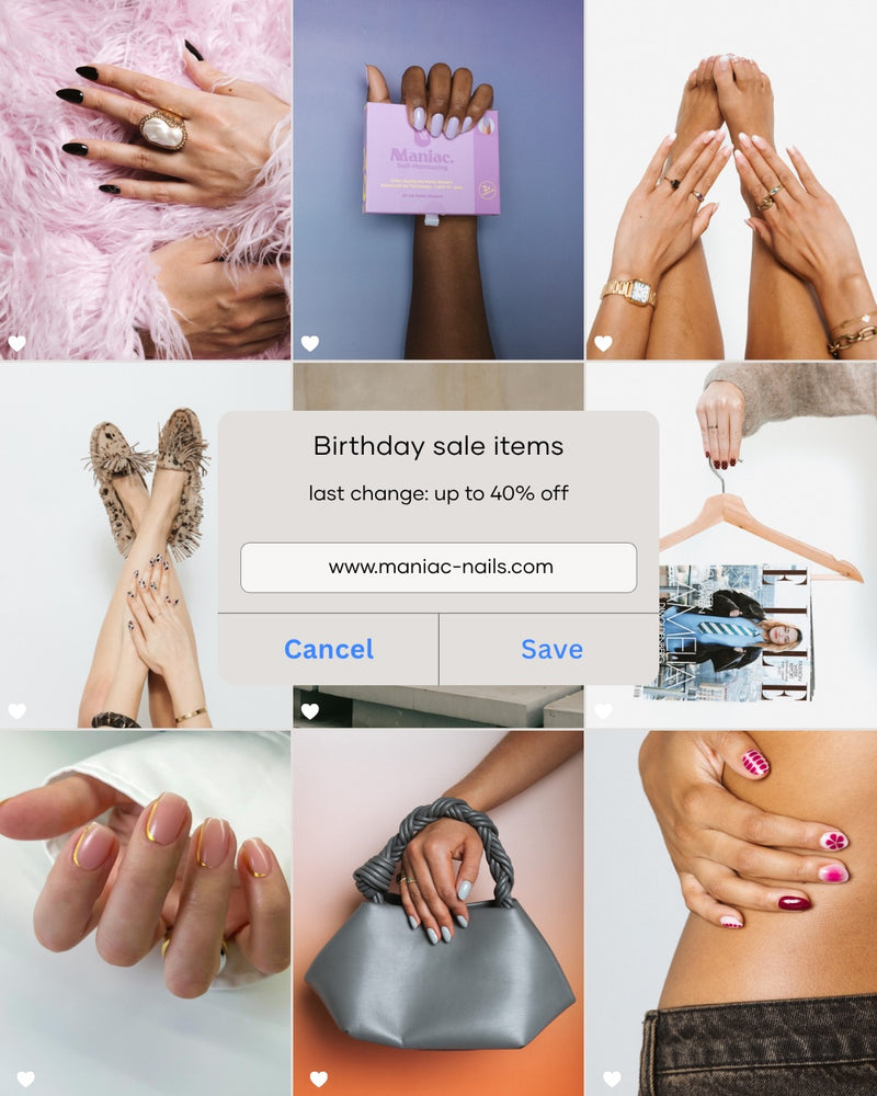 Laatste kans! 🎀

Profiteer nog één keer van onze Birthday Sale en shop je favoriete Maniac Manicures met tot wel 40% korting. 💅🏼

Wacht niet te lang, want op = op!