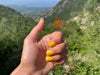 Bella's Yellow Maniac Gellak Stickers met een vinder in de bergen